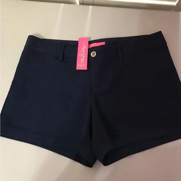 Lilly Pulitzer NWT 5" Callahan Jacquard Shorts True Navy Size 0 Style #22119 - Picture 4 of 7